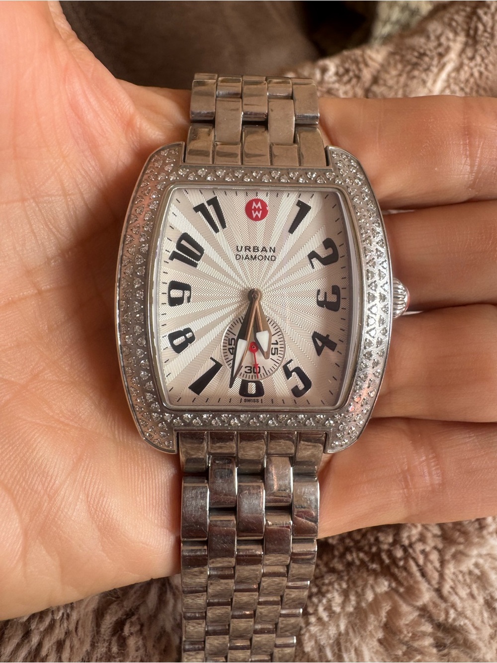 Michele Urban Diamond Swiss Watch – 1.27 CT TW Diamond Bezel – Stainless Steel - Picture 7 of 15